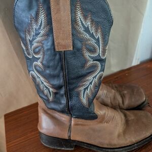 Men's Western Leather Boots - Black and Brown